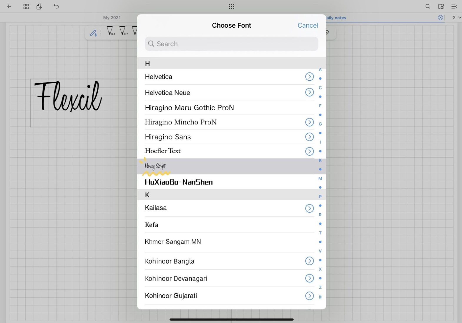 How to download the font for free from DaFont and install it on an iPad -  Flexcil